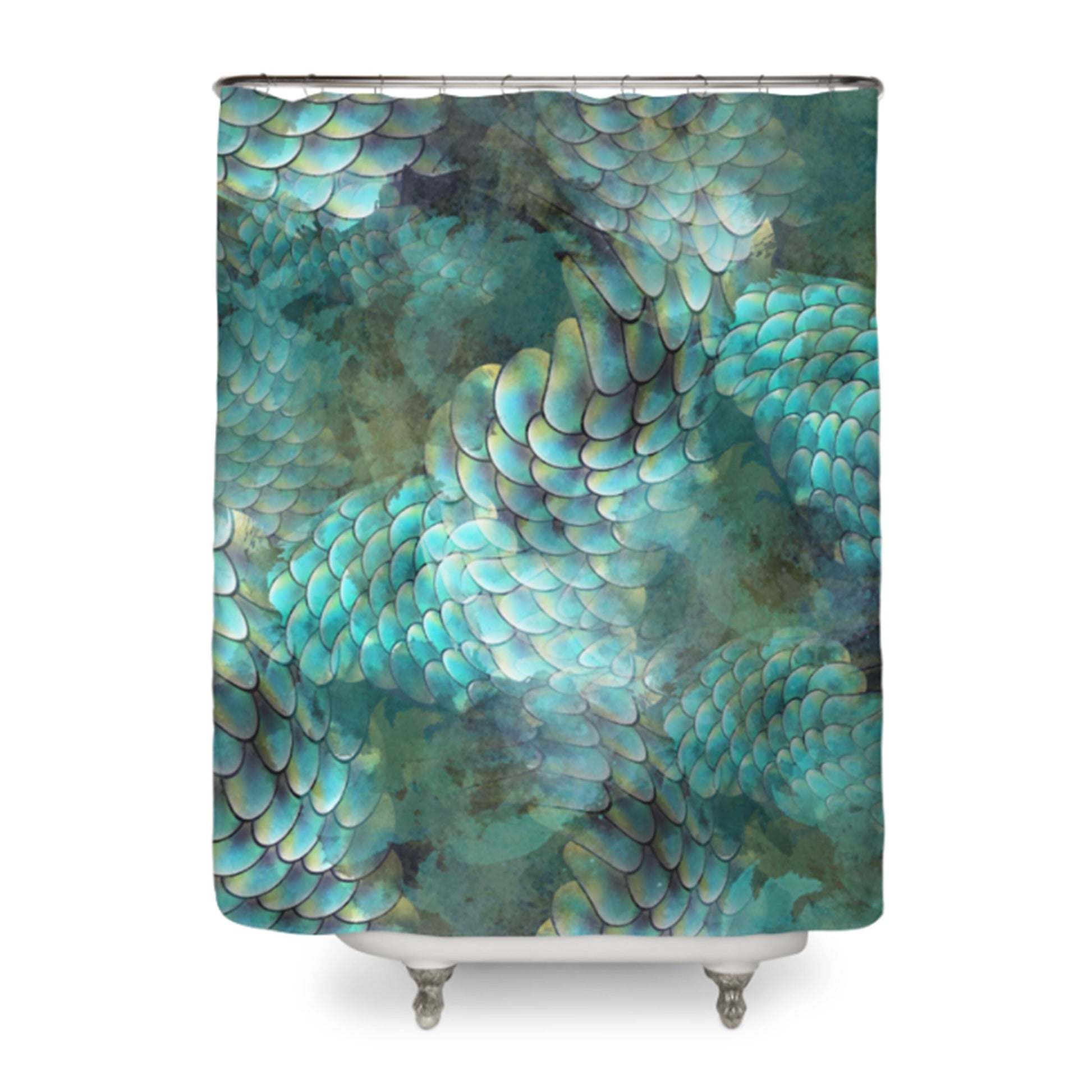 Mermaid shower curtain aqua shower curtains mermaids shower curtain ocean shower curtains mermaid decor fish scales shower curtains marine