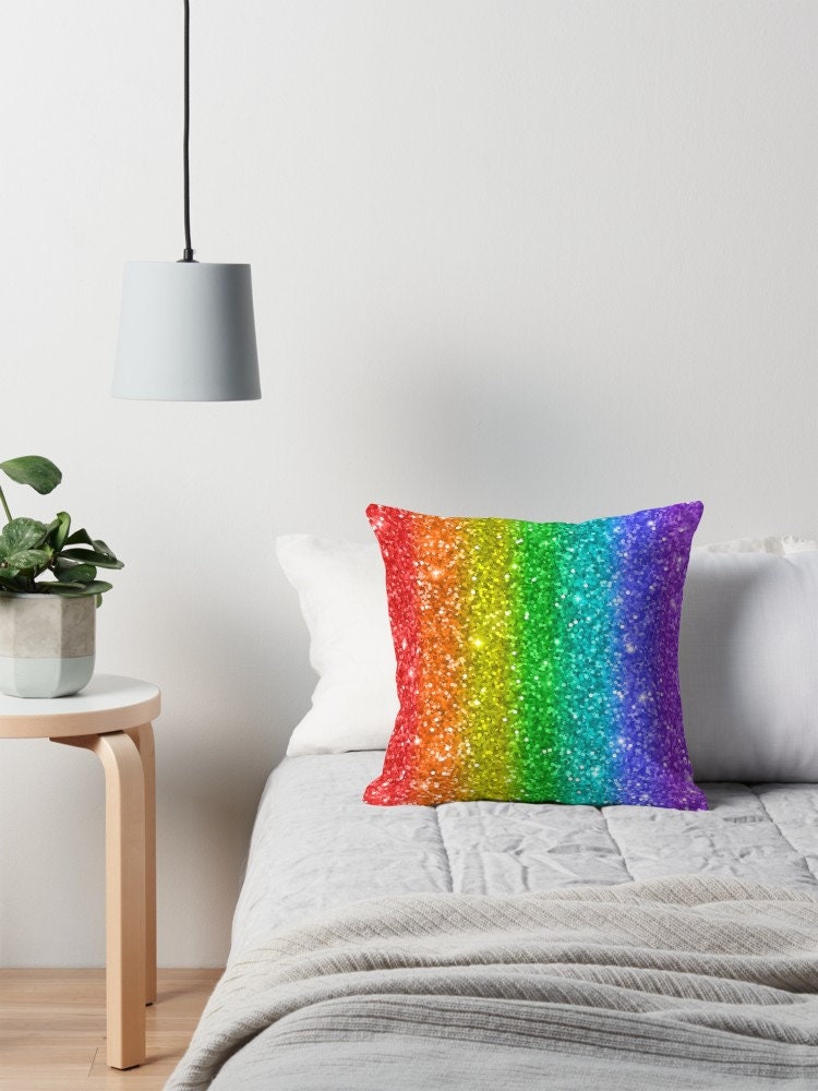 Rainbow pillow rainbow pillows rainbows pillow gay pillows gay pride pillow colorful pillow cheap gifts pillows for couch cute girly