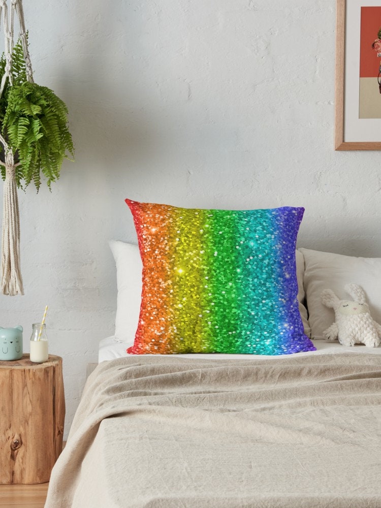 Rainbow pillow rainbow pillows rainbows pillow gay pillows gay pride pillow colorful pillow cheap gifts pillows for couch cute girly