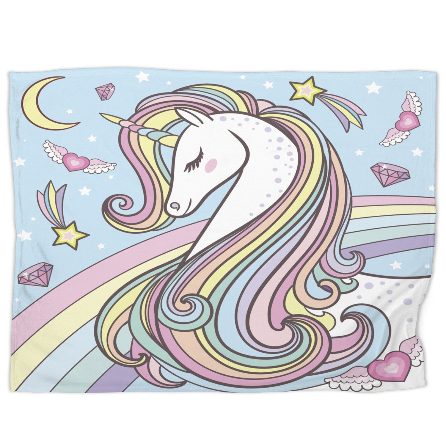 Unicorn Blanket girly blanket kids blanket blue girls throw blanket Colorful Kids Baby blanket rainbow Throw Blanket soft unicorn blankets