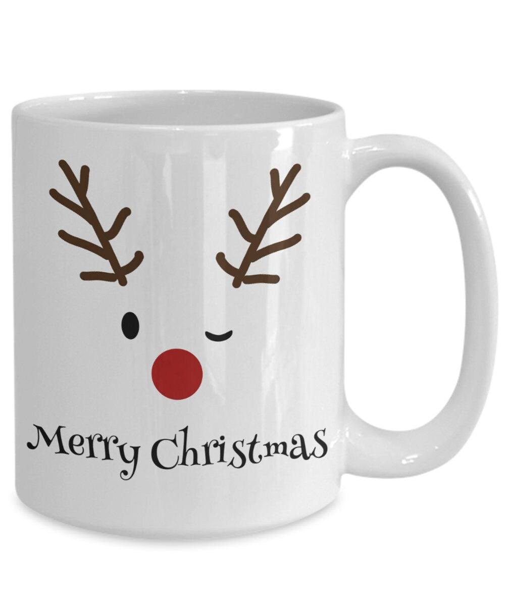 Christmas coffee mug reindeer mug xmas mugs cute christmas mugs rudolph mugs christmas decor xmas mug xmas gifts reindeer mug 11 or 15oz