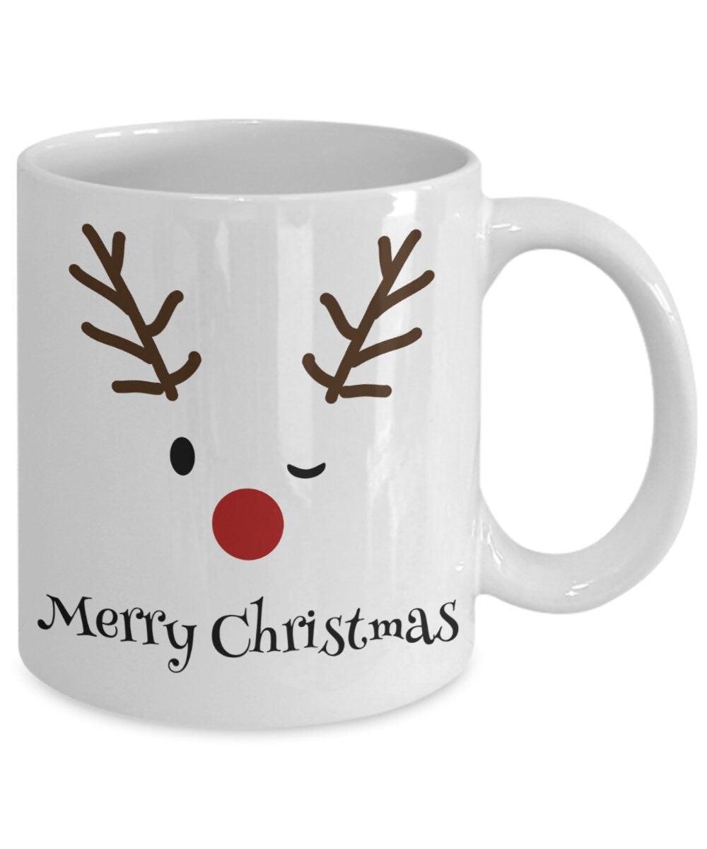 Christmas coffee mug reindeer mug xmas mugs cute christmas mugs rudolph mugs christmas decor xmas mug xmas gifts reindeer mug 11 or 15oz