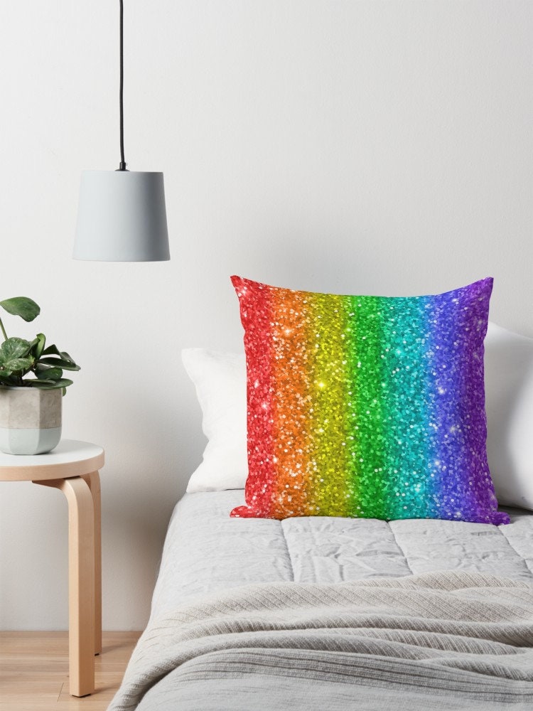 Rainbow pillow rainbow pillows rainbows pillow gay pillows gay pride pillow colorful pillow cheap gifts pillows for couch cute girly