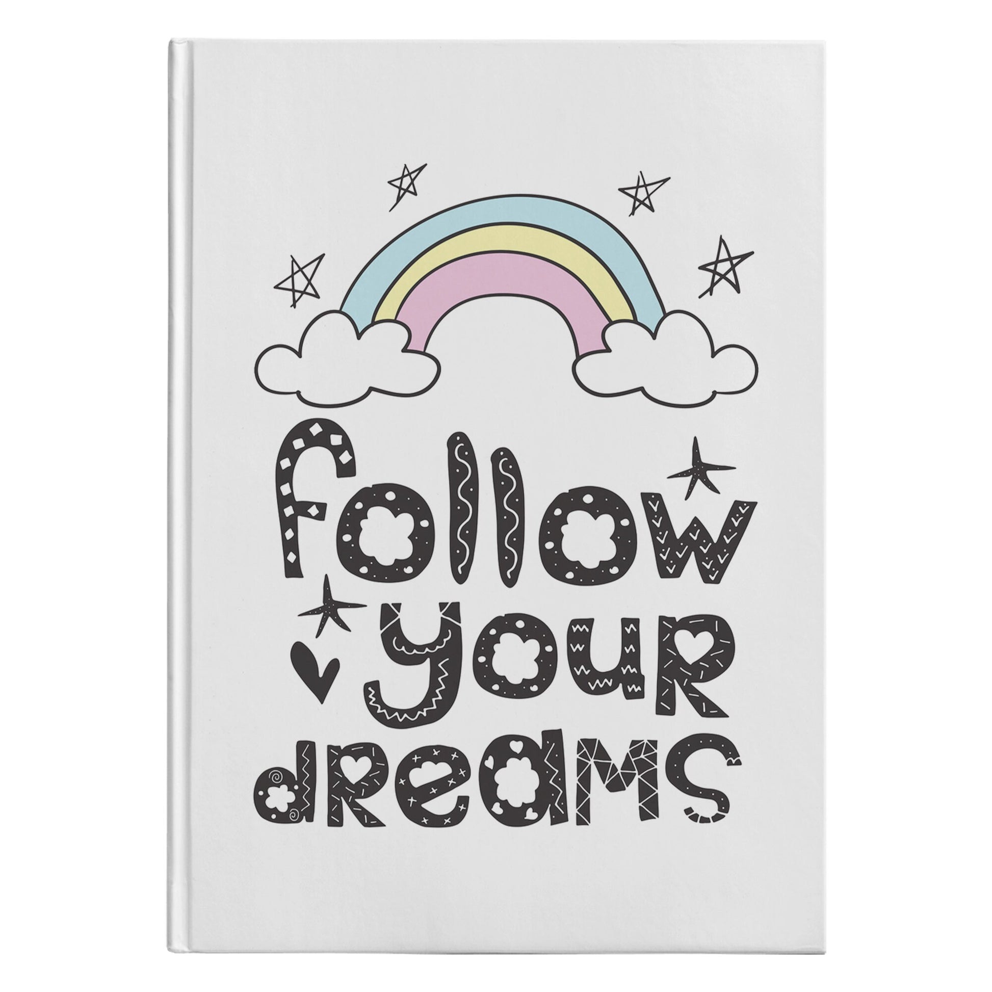 Follow your Dreams Hardcover Journal girly diary Rainbow Notepad girly Gift Rainbows notebooks Cheap Gifts girly notebook dream journals