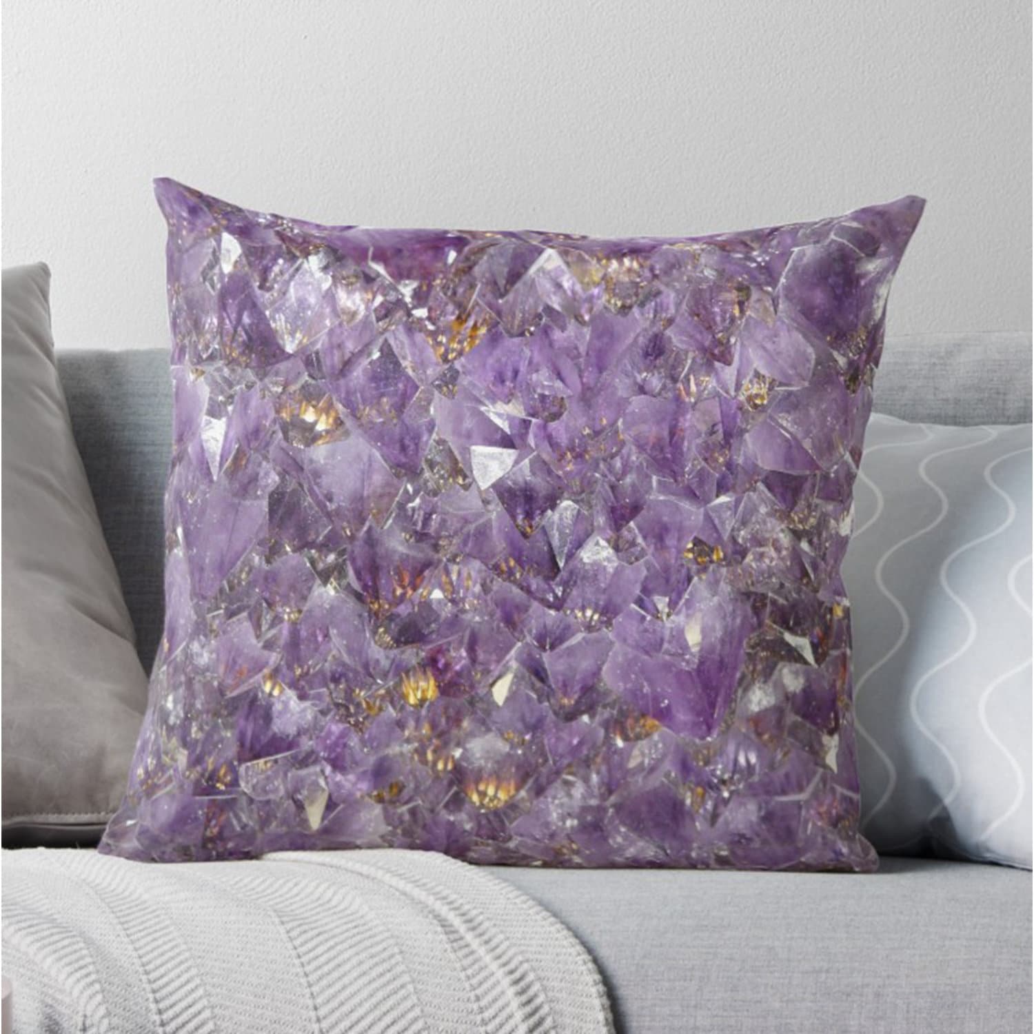 Amethyst pillow purple pillows amethyst pillow crystal pillows cheap gifts pillows for couch amethyst crystals pillow spiritual pillow