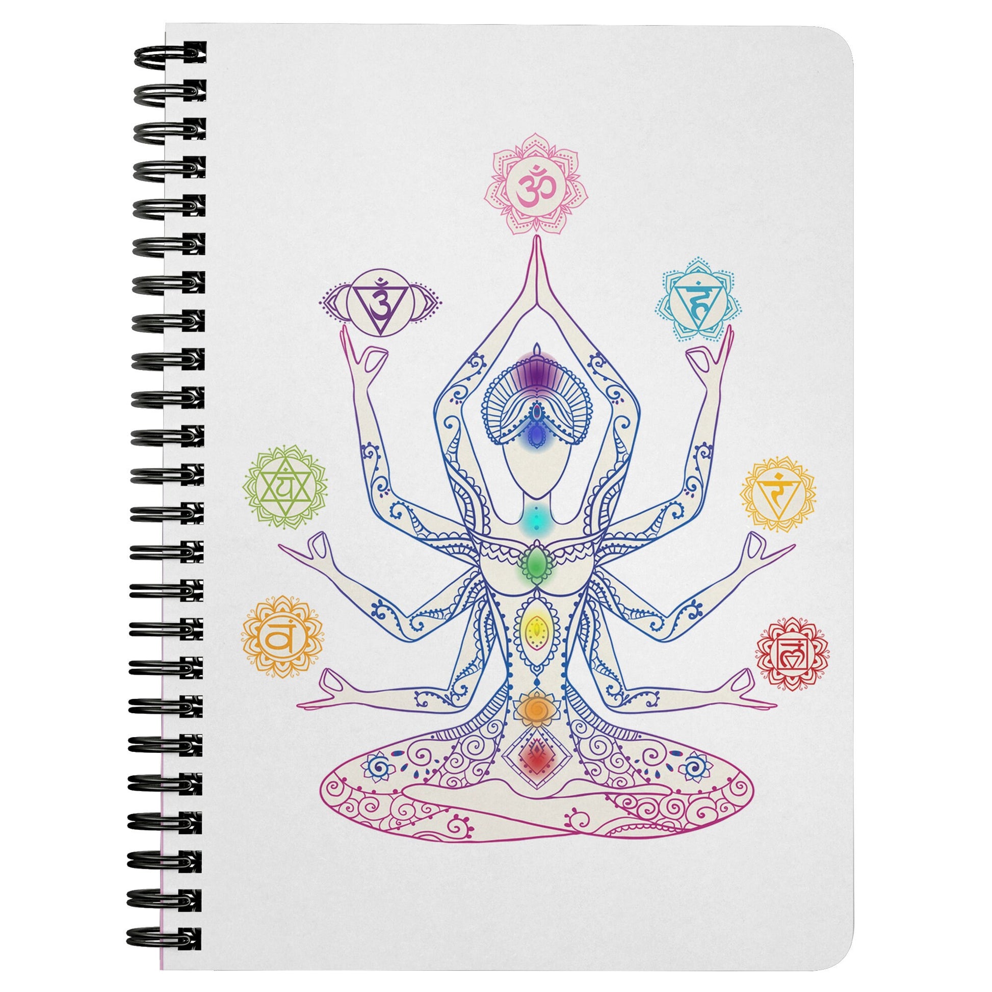 Chakra Spiral Notebook chakra diary chakras Notepad Gift yoga notebooks Cheap Gifts Cute journal spiritual notebooks girly pad chakras pad