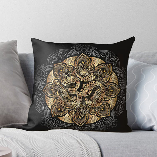 Om pillow om pillows spiritual pillow black pillows spiritual gifts sacred geometry pillows for couch sacred geometry pillow mandala