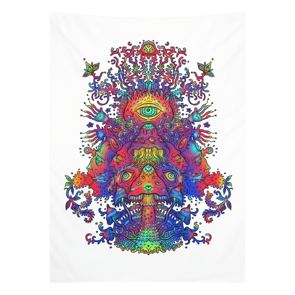 Shrooms Tapestry Psychadelic Wall Hanging Psychedelic Tapestries Psychadelic Wall Decor Trippy Wall Decor Mushroom Tapestry