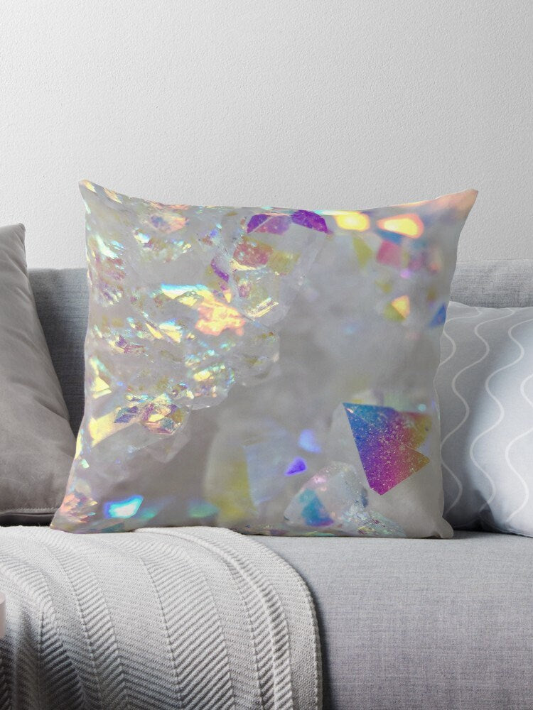 Angel Aura Pillow Gray Pillows Rainbow Pillow Crystal Pillows Cheap Gifts Pillows For Couch Angel Aura Crystals Pillow Rainbow Pillows
