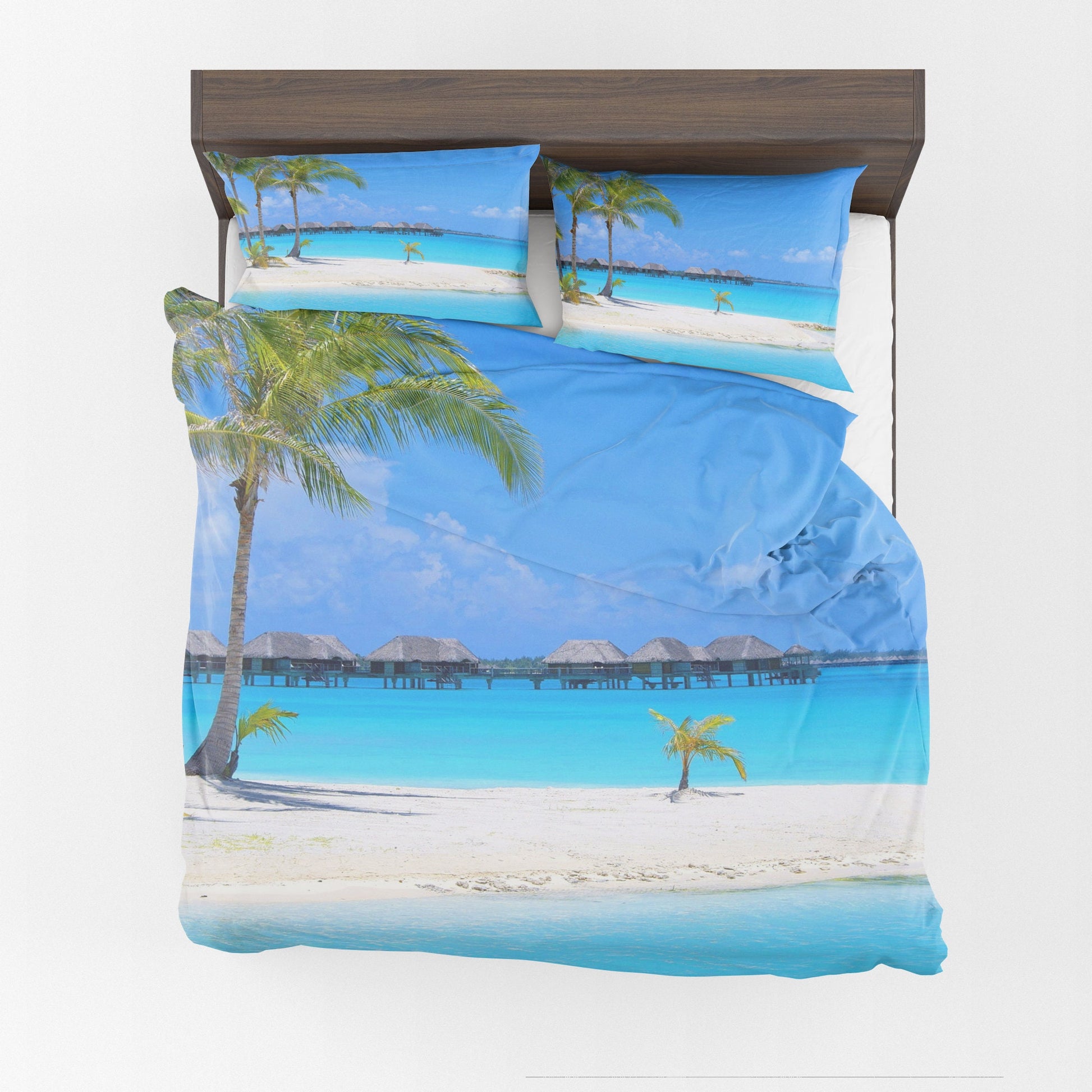 Island Comforter or Duvet Cover Beach comforters beachy duvet blue comforters island duvet palm trees comforter beachy decor beach duvet