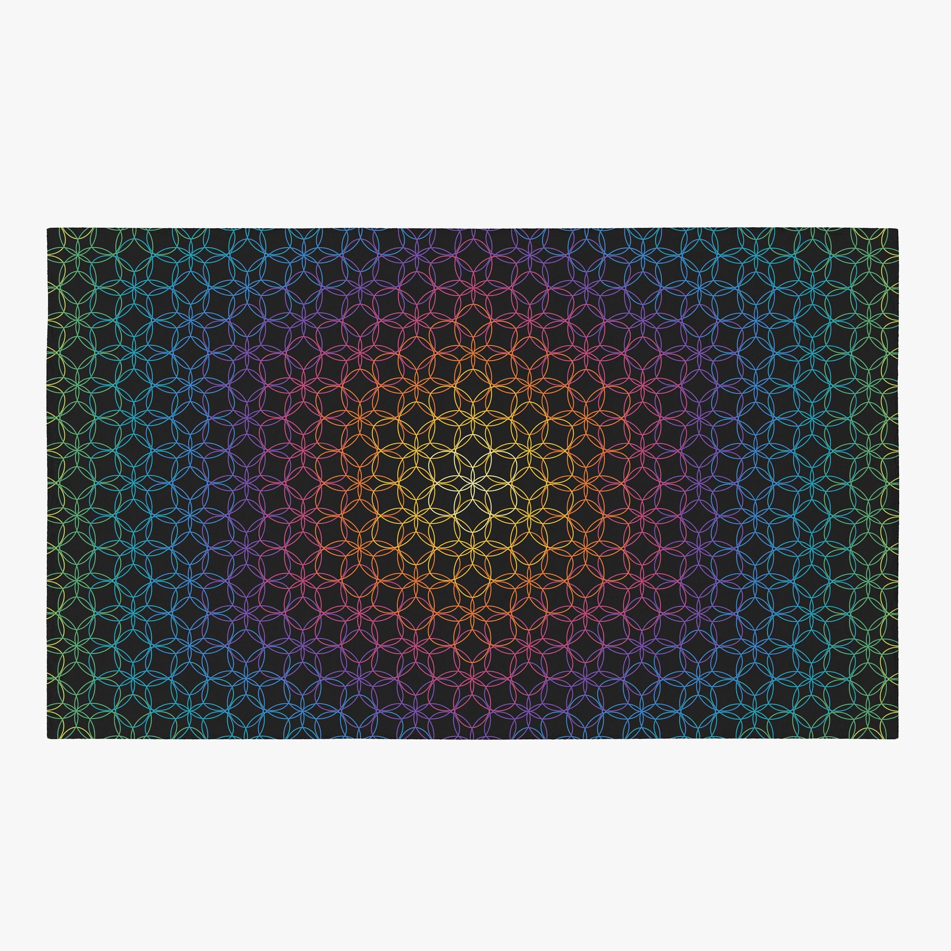 Sacred Geometry Rug Rainbow Geometric Rug spiritual Rug Floor Rug 3x5 4x6 5x7 9x12 Large rugs rainbow rug colorful