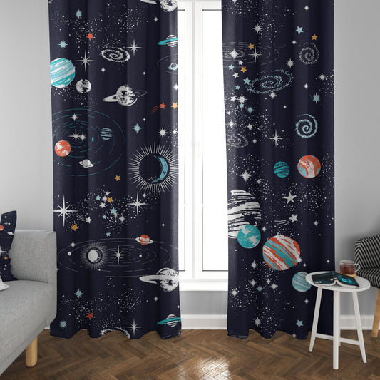 Space Window Curtains kids Drapery childrens Curtain Panels star constellations window treatment galaxy curtain girls boys window curtains