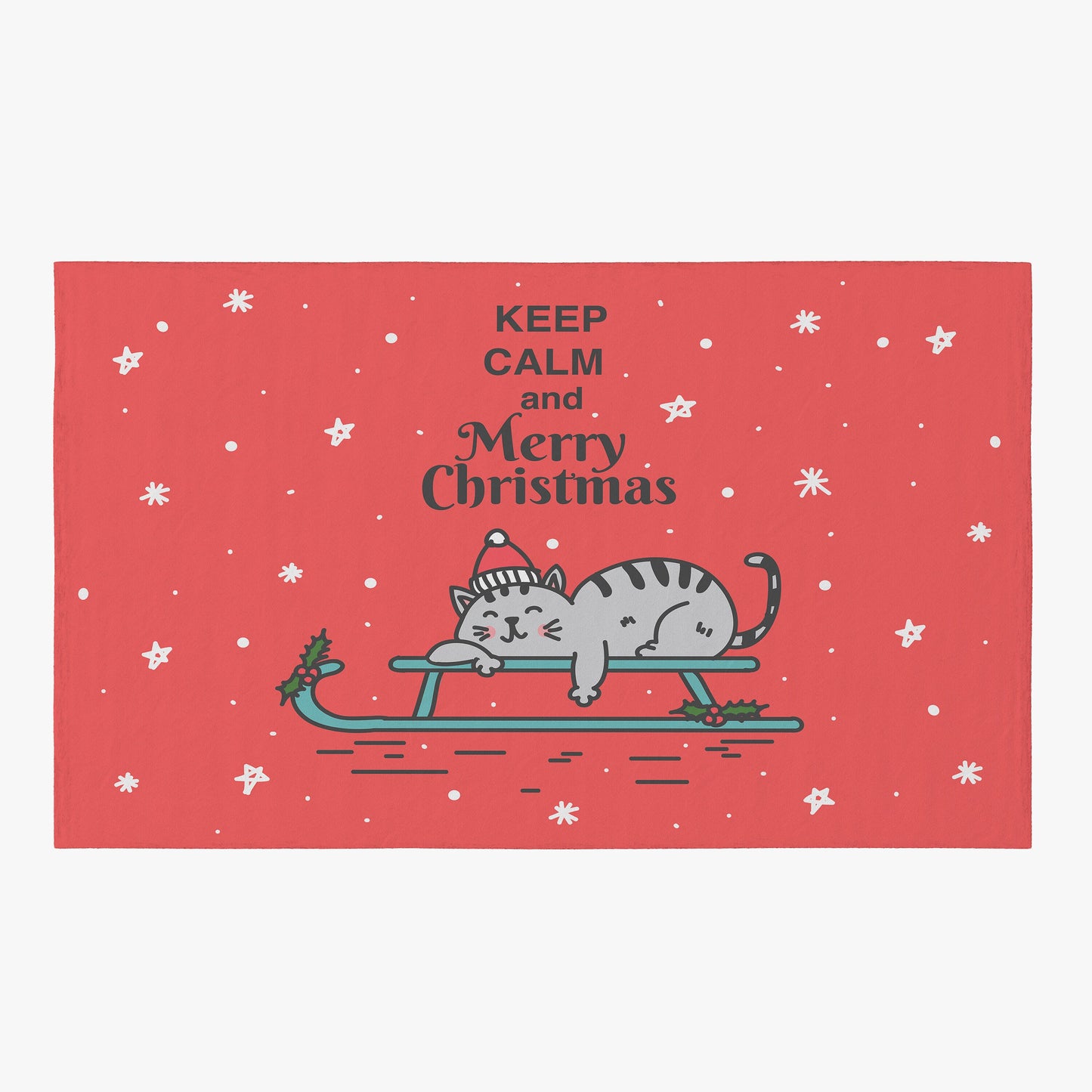 Keep Calm & Merry Christmas Rug xmas rugs cute christmas decor holiday rugs red rug christmas floor mat large christmas rug cat cats lover