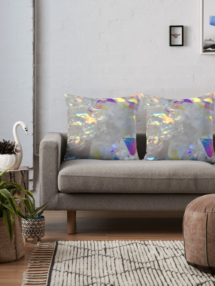 Angel Aura Pillow Gray Pillows Rainbow Pillow Crystal Pillows Cheap Gifts Pillows For Couch Angel Aura Crystals Pillow Rainbow Pillows