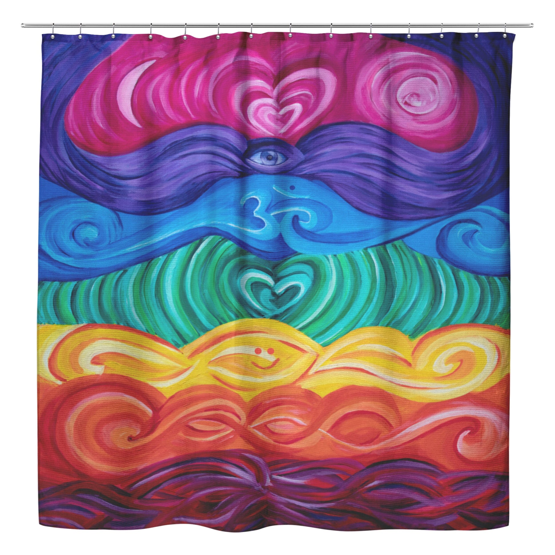 Chakra Shower Curtain Chakras Yoga shower Meditation Spiritual bathroom decor rainbow shower curtain colorful psychadelic shower curtain
