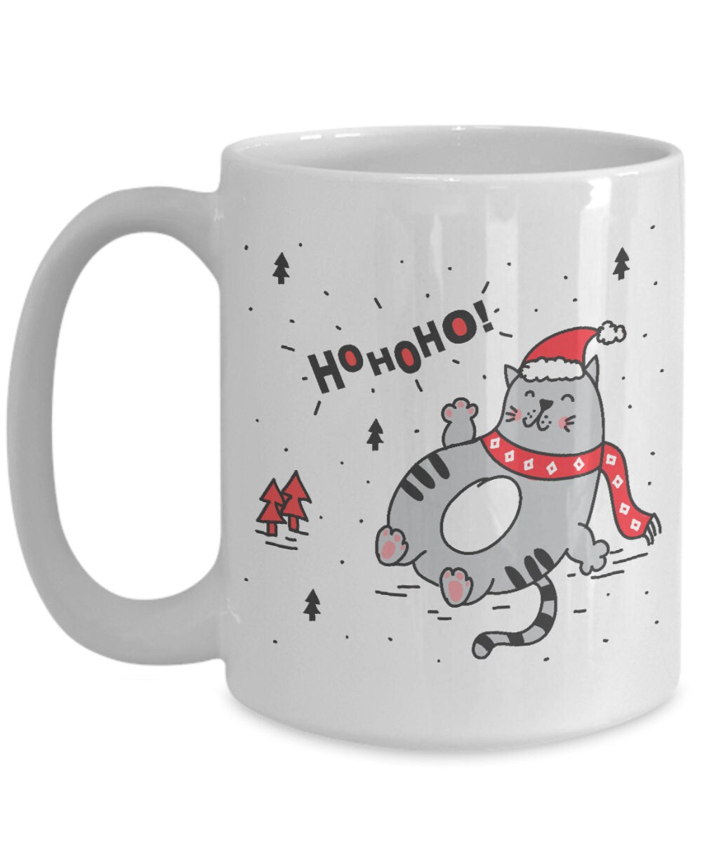 Christmas Cat Mug xmas Gift cats mugs cat lovers mug cute christmas mug santa mug cat christmas cup novelty mug cat lover coffee mugs