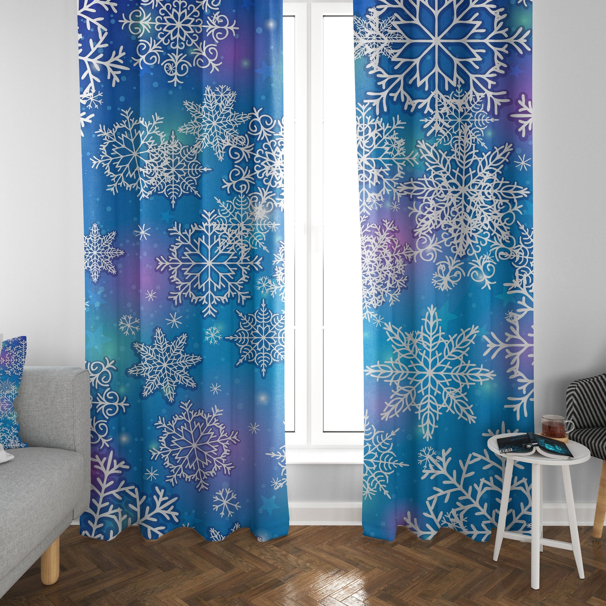 Snowflake Window Curtains christmas decorations xmas decor christmas curtains frozen snowflake curtains christmas drapery girls kids drapes