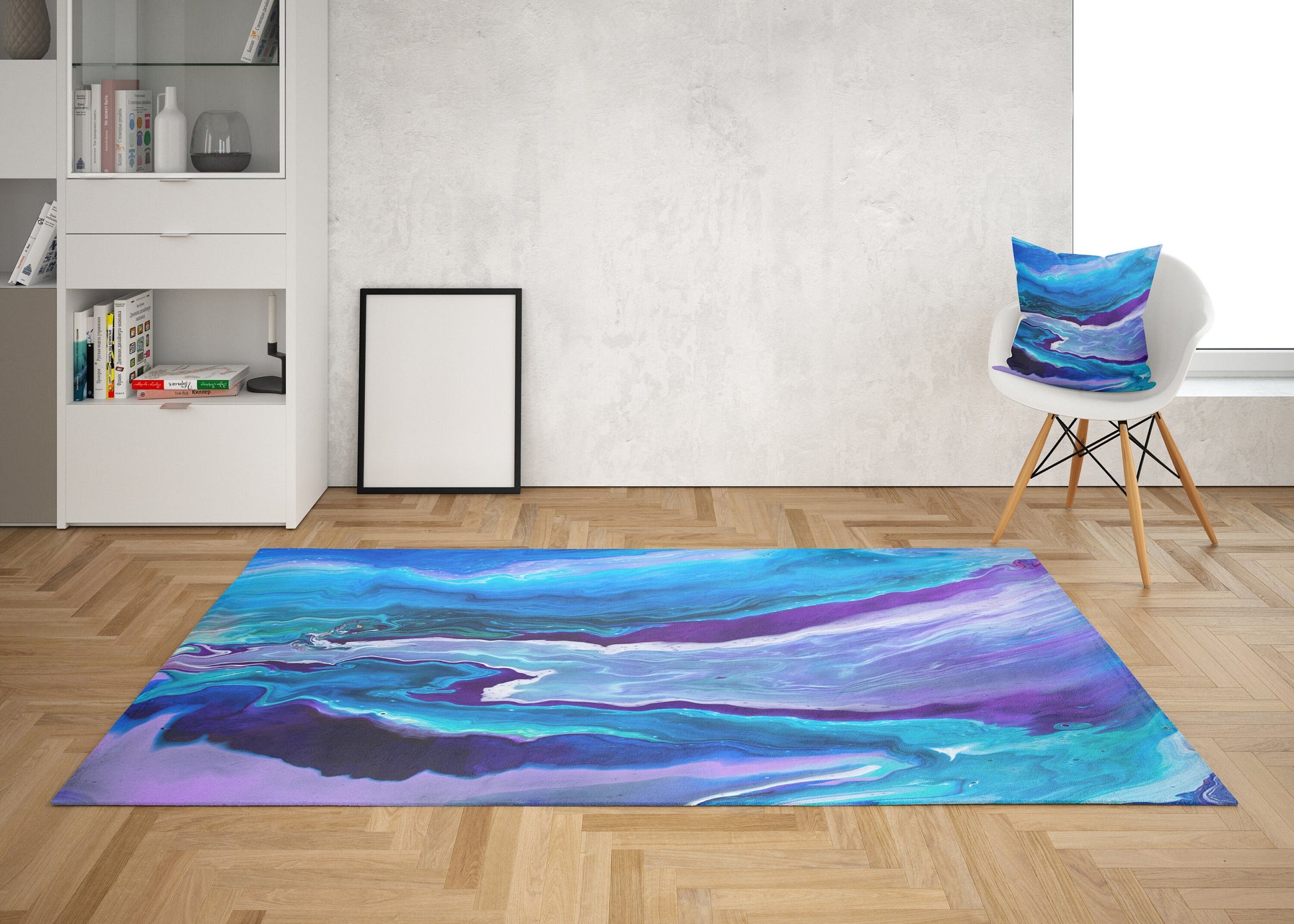 Blue Rug Colorful Rug Blue Floor Rug Blue Mat ocean rug unique Gift blue Rugs 3'x5' 4'x6' 5'x7' Large psychadelic rugs psychedelic rug sea