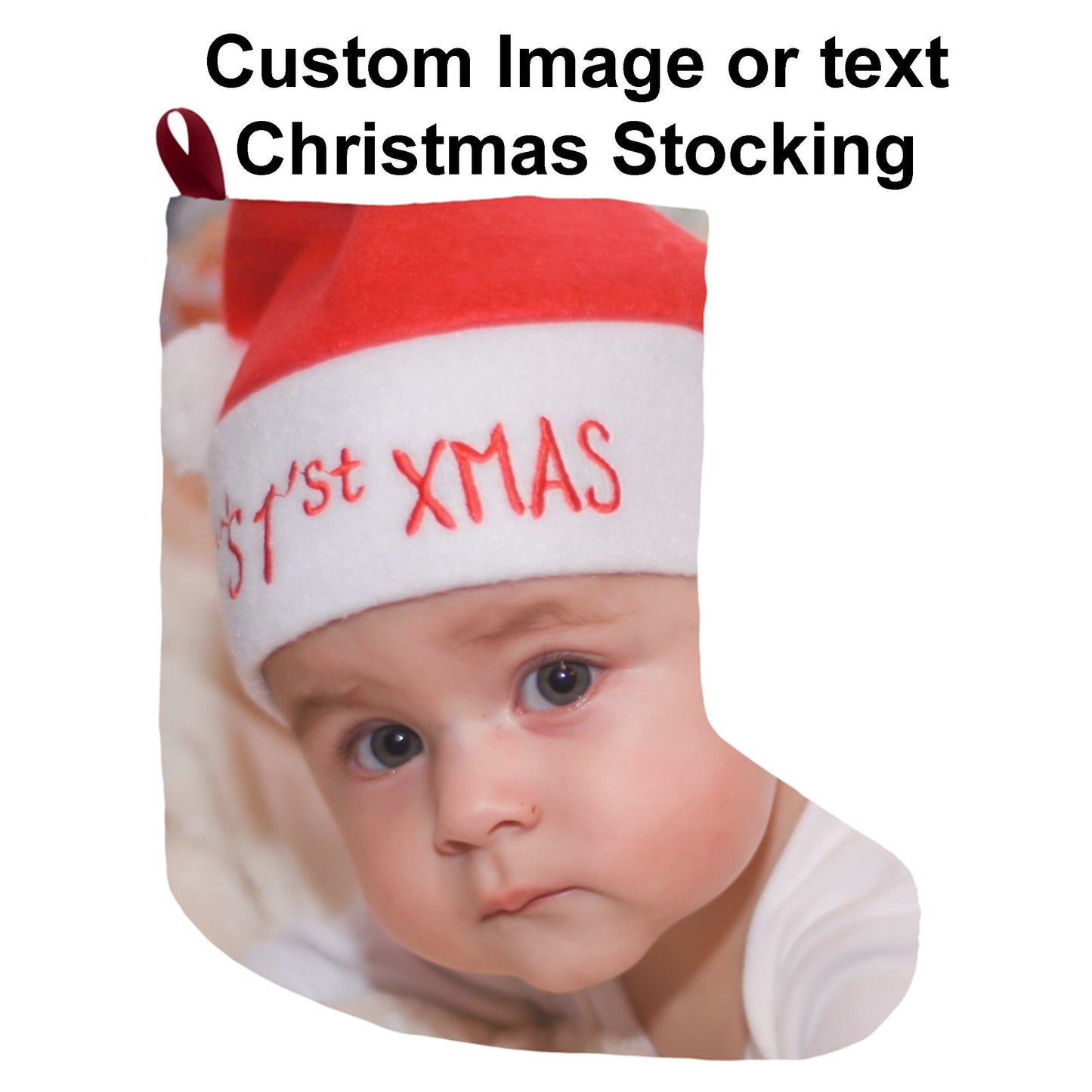 Custom christmas stocking photo stockings personalized xmas stocking image stocking personalised stockings customized stocking custom image