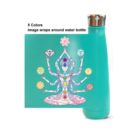 Chakra Water Bottle Spiritual Gifts Inspirational Water Bottles Chakra Water Bottles Chakras Water Bottles Positive Saying Yoga Colorful