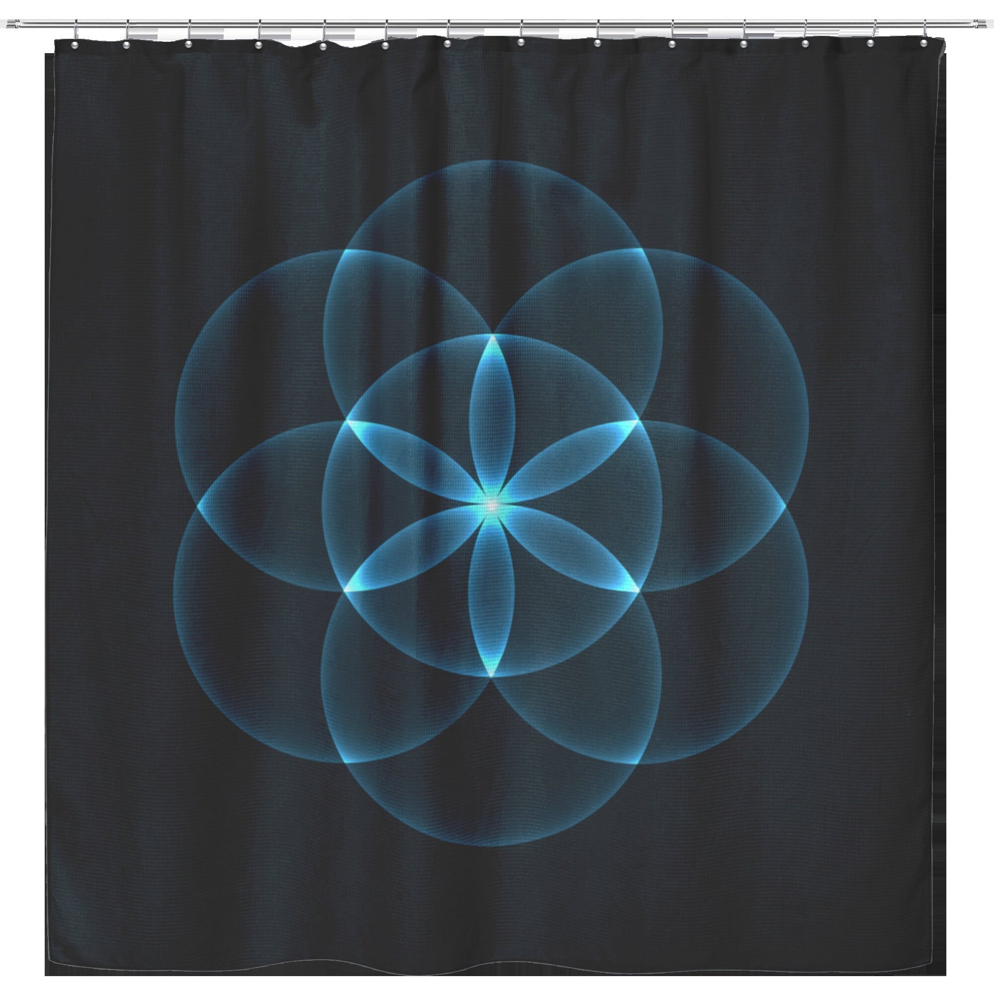 Flower of life Curtain sacred geometry shower curtains black shower curtain blue shower sacred geometry bath decor spiritual shower curtain