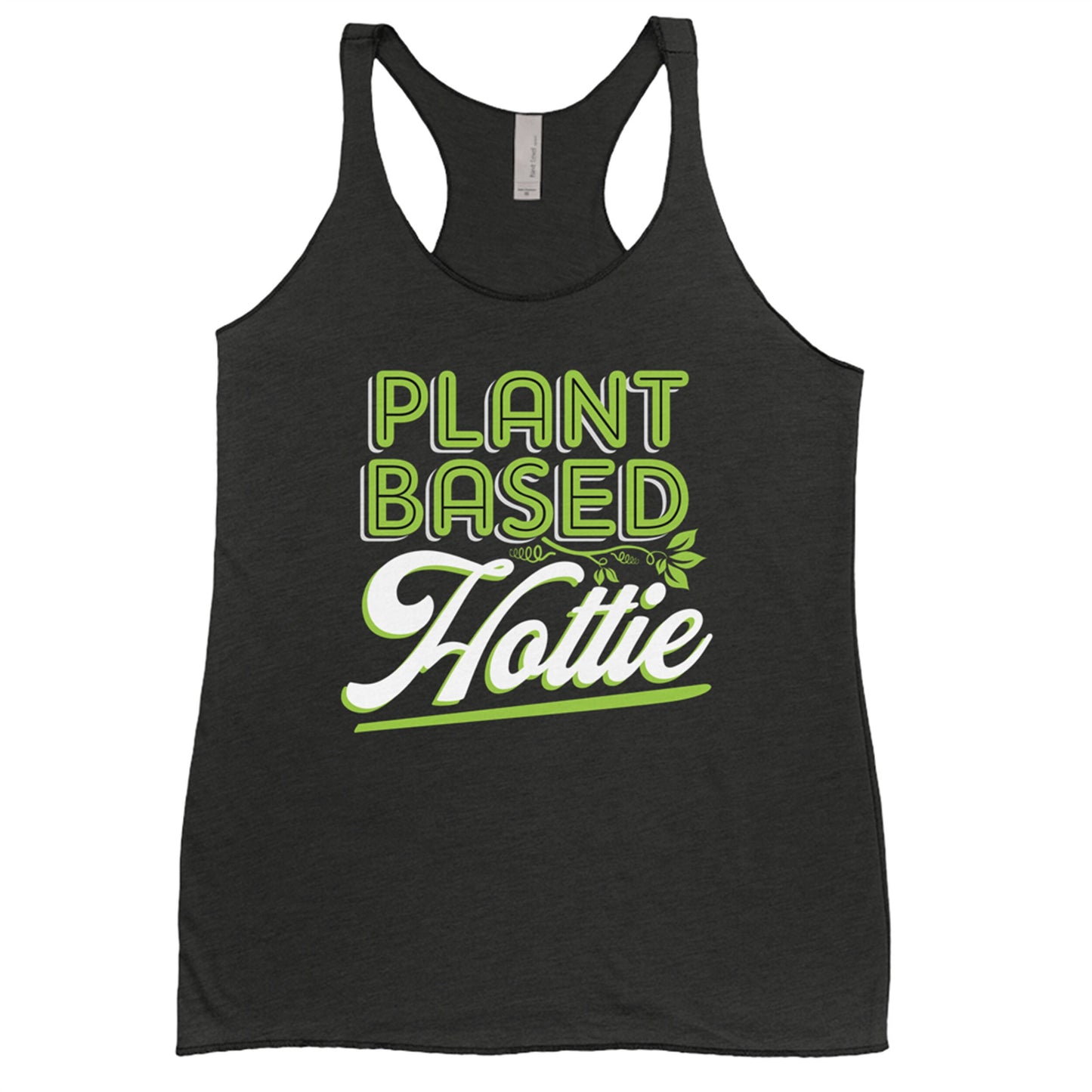 Plant Based Hottie Womens Tank Top Vegan Gifts Vegan Tank Top Plant Based Tee Cute Vegan Tank Top Vegetarian Gifts Green Black