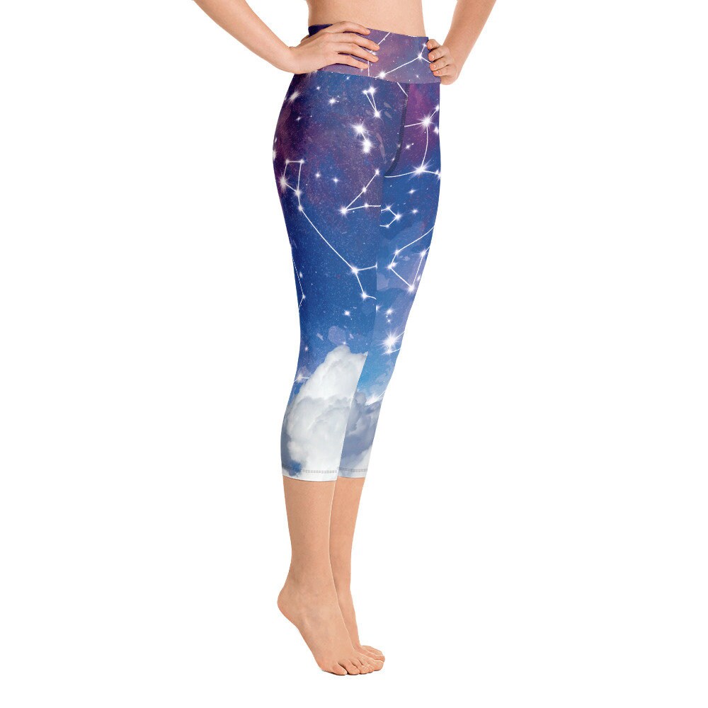 Star Constellations yoga pants starmap legging yoga pants purple capri or ankle length blue leggings celestial pants constellation spandex