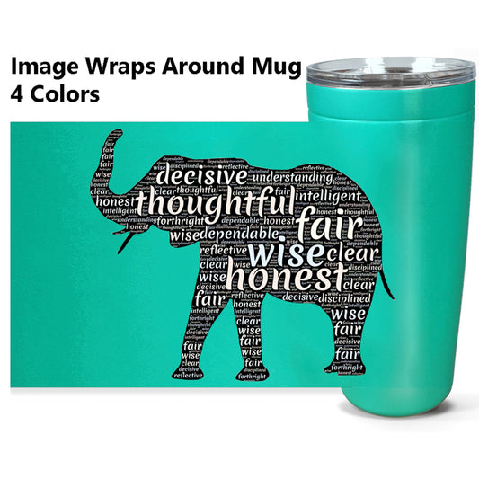 Elephant Travel Mug 20oz Insulated Stainless Steel Unique Gift Spiritual Travel Mug Elephants Travel Mug Elefant Canteen Elephant Tumbler