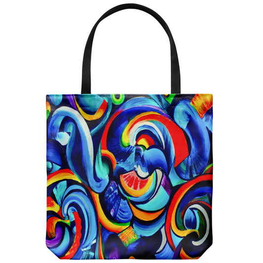 Abstract Art Tote Bag Artsy Totes Unique Colorful Gift graffiti grafiti bags purses artsy gift sac vibrant artwork blue red aqua