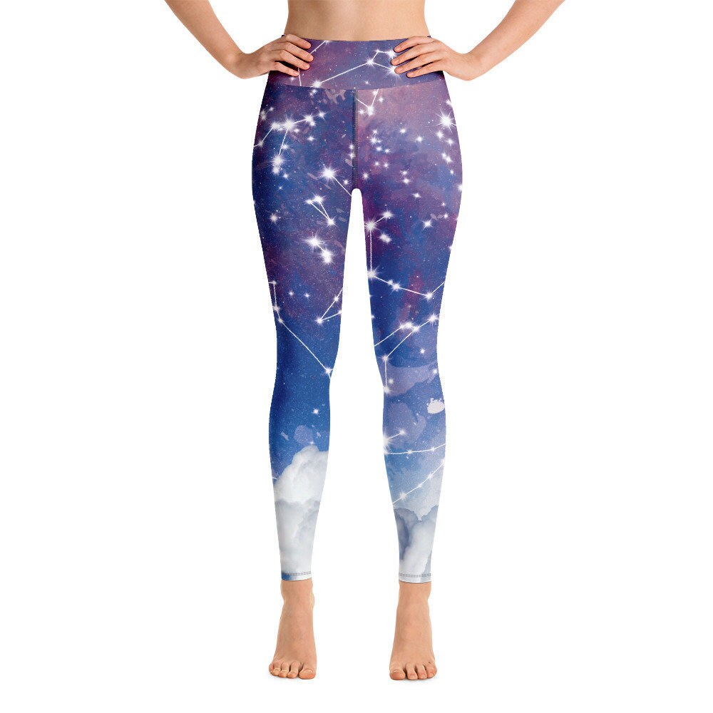 Star Constellations yoga pants starmap legging yoga pants purple capri or ankle length blue leggings celestial pants constellation spandex