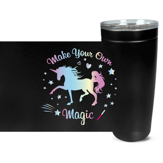 Unicorn Travel Mug Make Your Own Magic 20oz Insulated Stainless Steel Unique Gift Unicorn Travel Mug Unicorns Travel Mug Black Tumbler