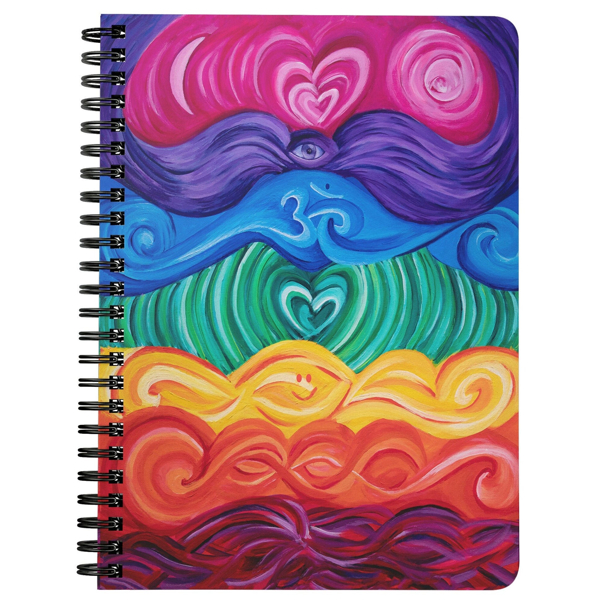 Chakra Hearts Spiral Notebook chakras Journal heart diary spiritual Notepad Unique Gift Rainbow Cheap Gifts Cute Artsy Gift colorful