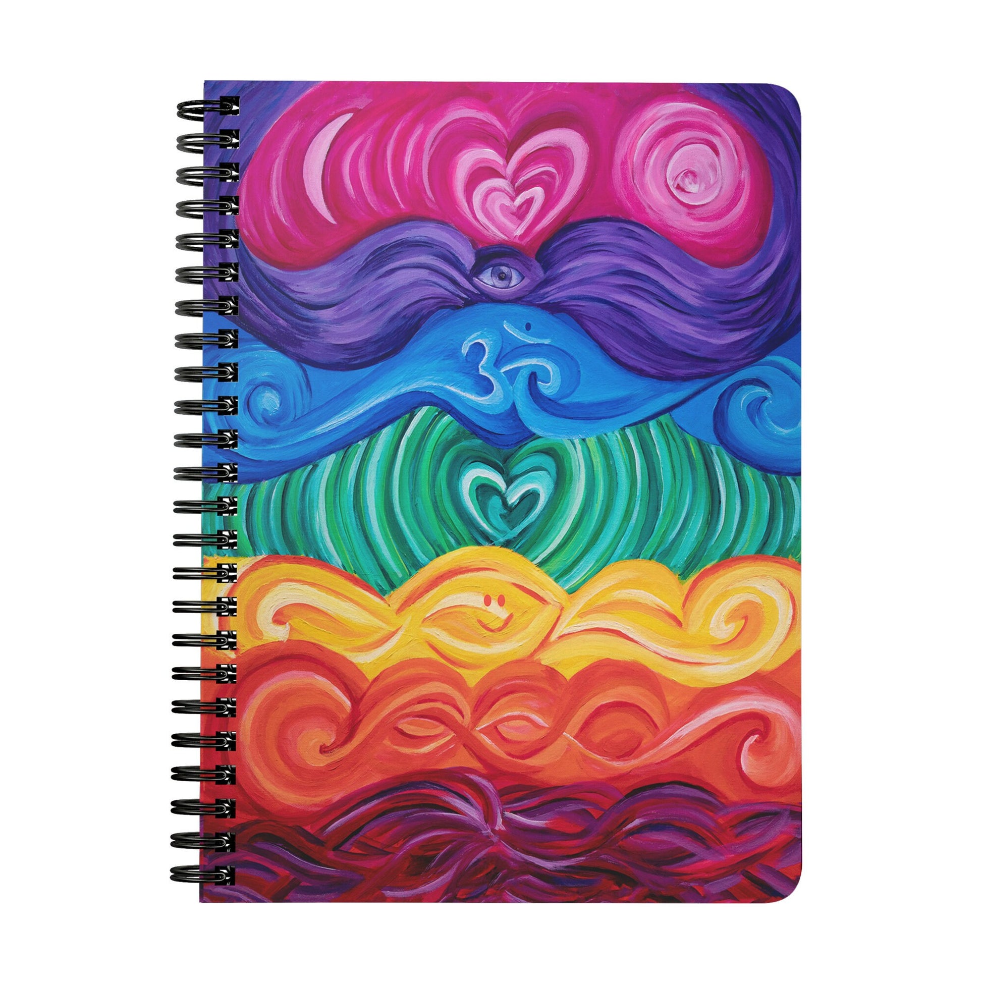 Chakra Hearts Spiral Notebook chakras Journal heart diary spiritual Notepad Unique Gift Rainbow Cheap Gifts Cute Artsy Gift colorful