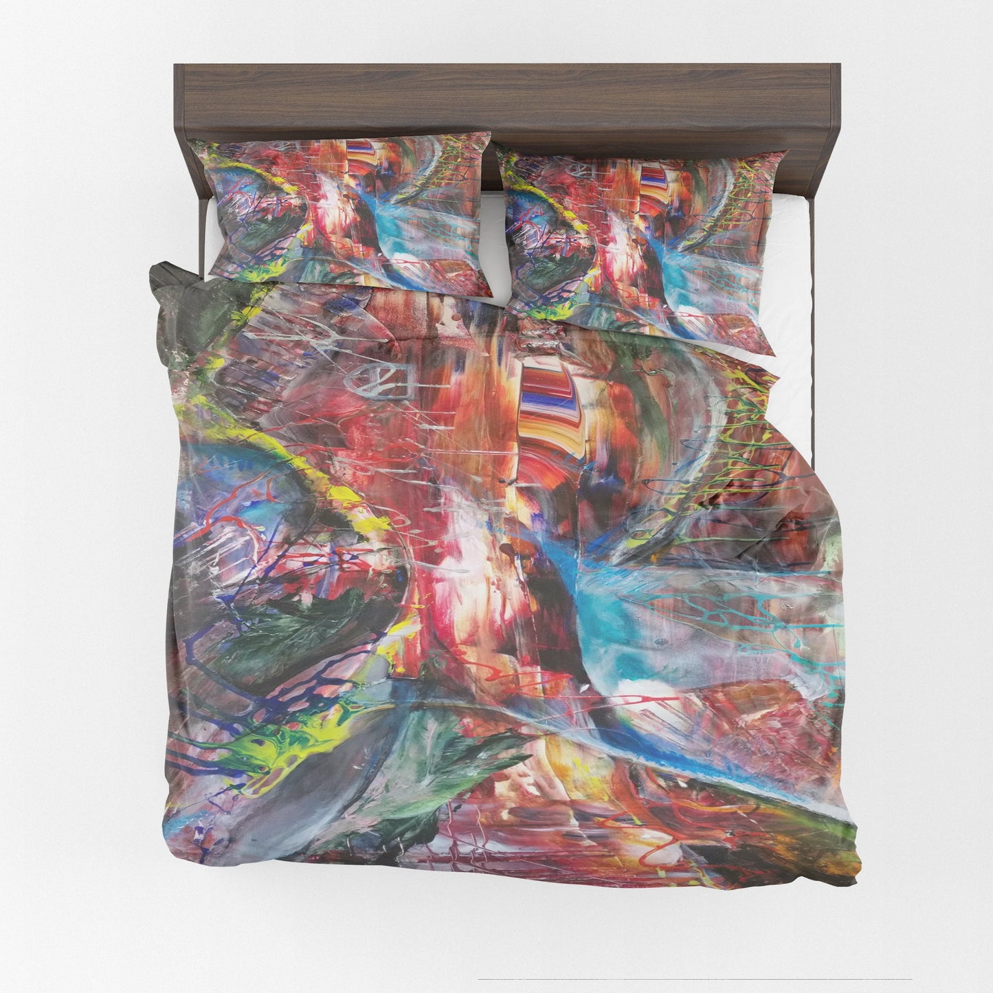 Abstract Art Duvet Cover or Comforter Artsy Colorful bedding Twin Queen King sets Unique gift red comforter orange blue psychadelic bedding
