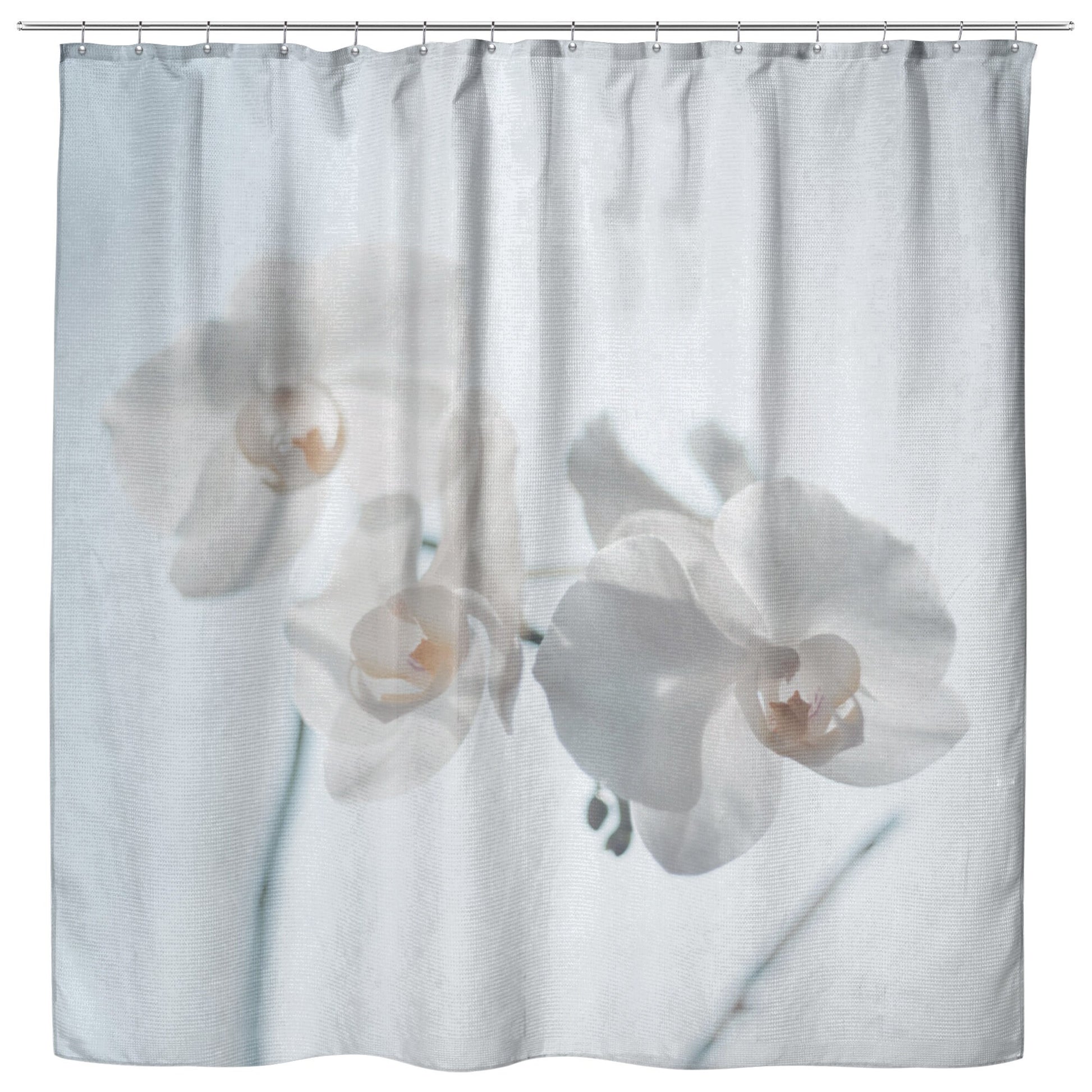 Orchid Shower Curtain orchids shower curtains white shower curtain floral shower curtains orchid bath decor botanical shower white grey blue