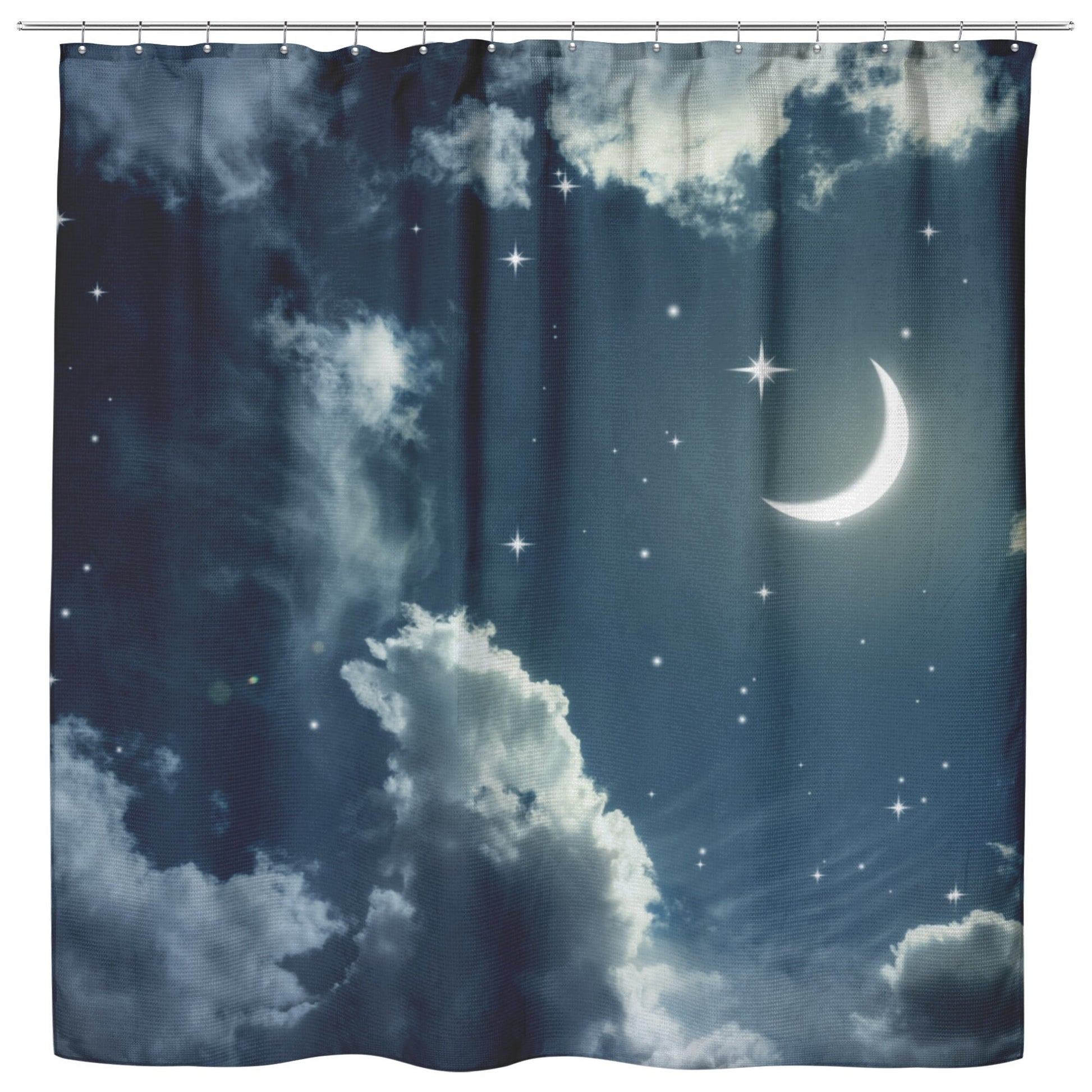 Nights sky shower curtain moon stars shower curtain clouds shower curtain moon decor dreamy shower curtain moon bath mat