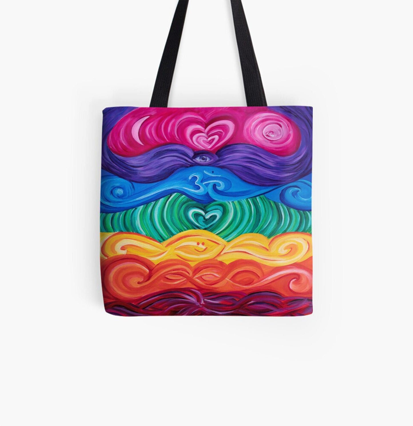 Chakra Tote Bag chakras Totes Unique Spiritual Gift Chakras sac Colorful tote Rainbow totes yoga gift Meditation hippy gay pride