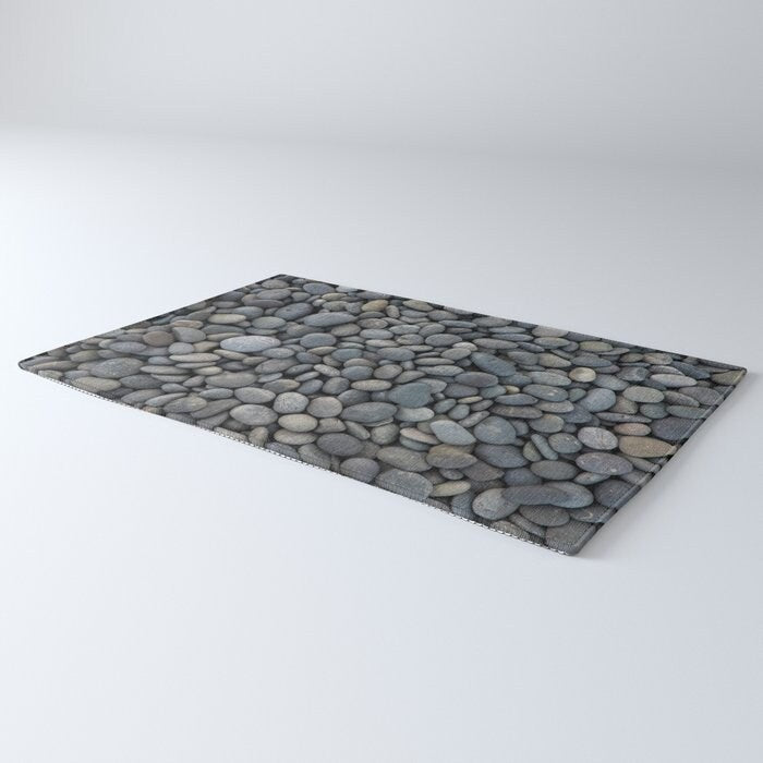 Pebbles Rug gray Rug grey Rug stones Floor Rug gray Mat nature rug unique Rugs 3x5 4x6 8x10 9x12 Large rugs gray decor grey rugs