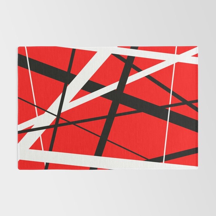 Red Black & White Abstract Rug lines Rug Red Floor Rug 3'x5' 4'x6' 9'x12' Large rugs zig zag rug