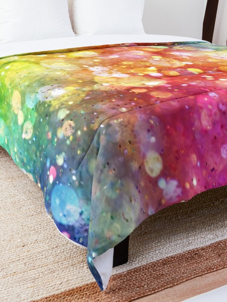 Rainbow Comforter or Duvet Cover Girls bedding girly duvet rainbow comforter rainbow comforter rainbow bedding rainbow duvet