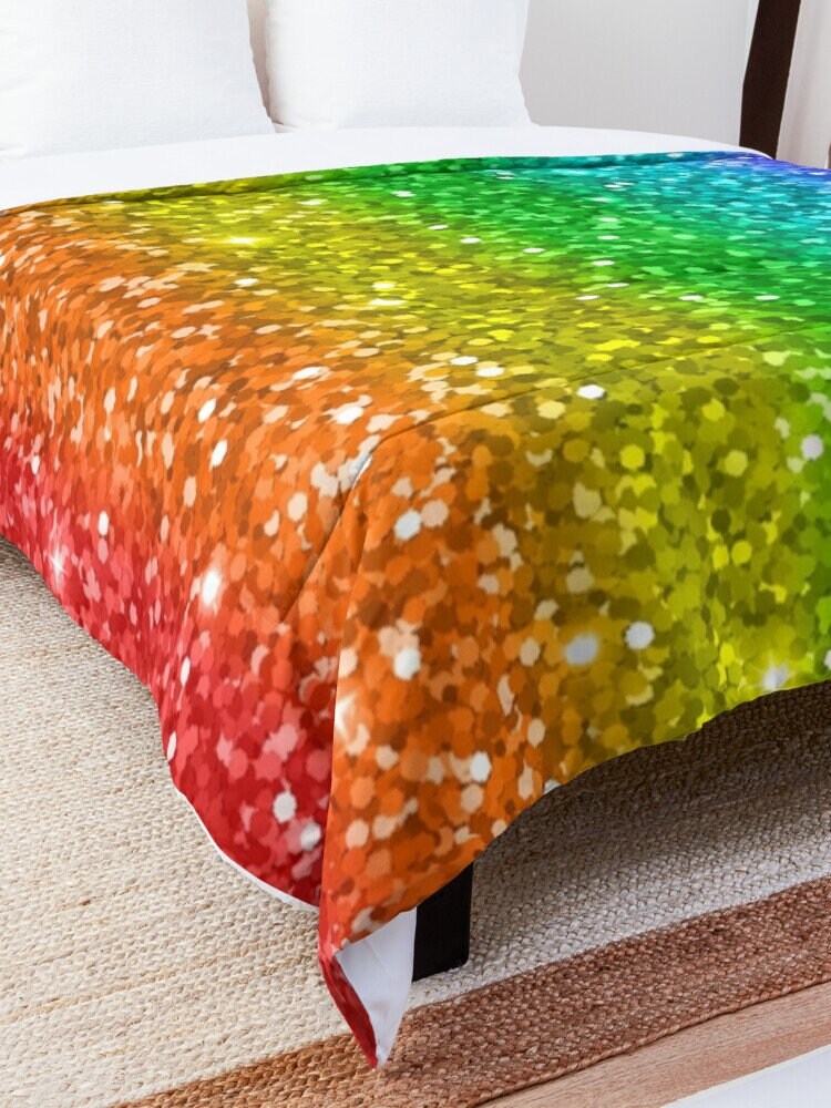 Rainbow Comforter or Duvet Cover Girls bedding girly duvet rainbow comforter rainbow comforter gay pride duvet gay pride bedding colorful