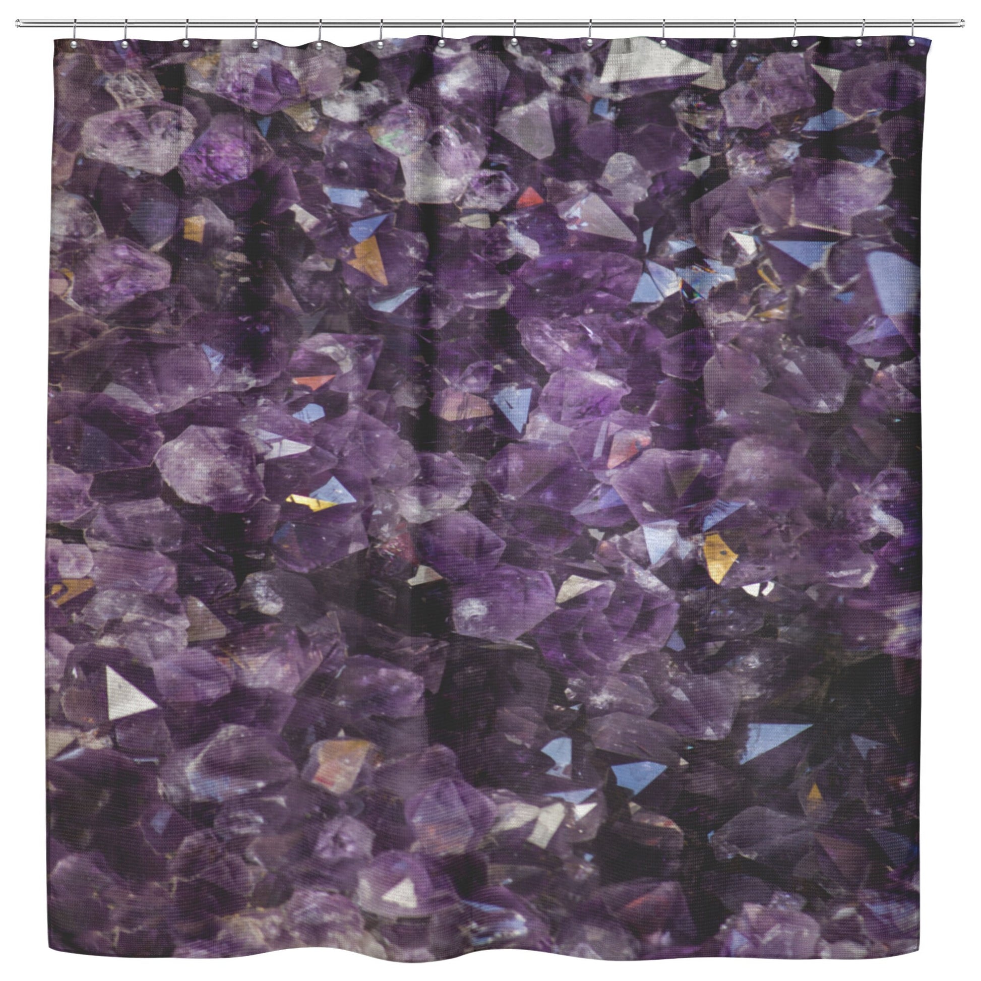 Amethyst Shower Curtain dark purple shower curtain crystal shower curtain spiritual shower curtain healing shower curtain crystals