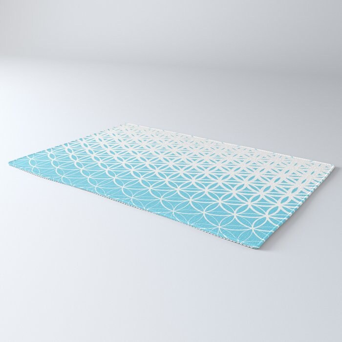 Sacred Geometry Rug light blue Rug spiritual Rug blue and white Floor Rug light blue Mat yoga Rugs 3x5 4x6 5x7 8x10 9x12 Large rugs