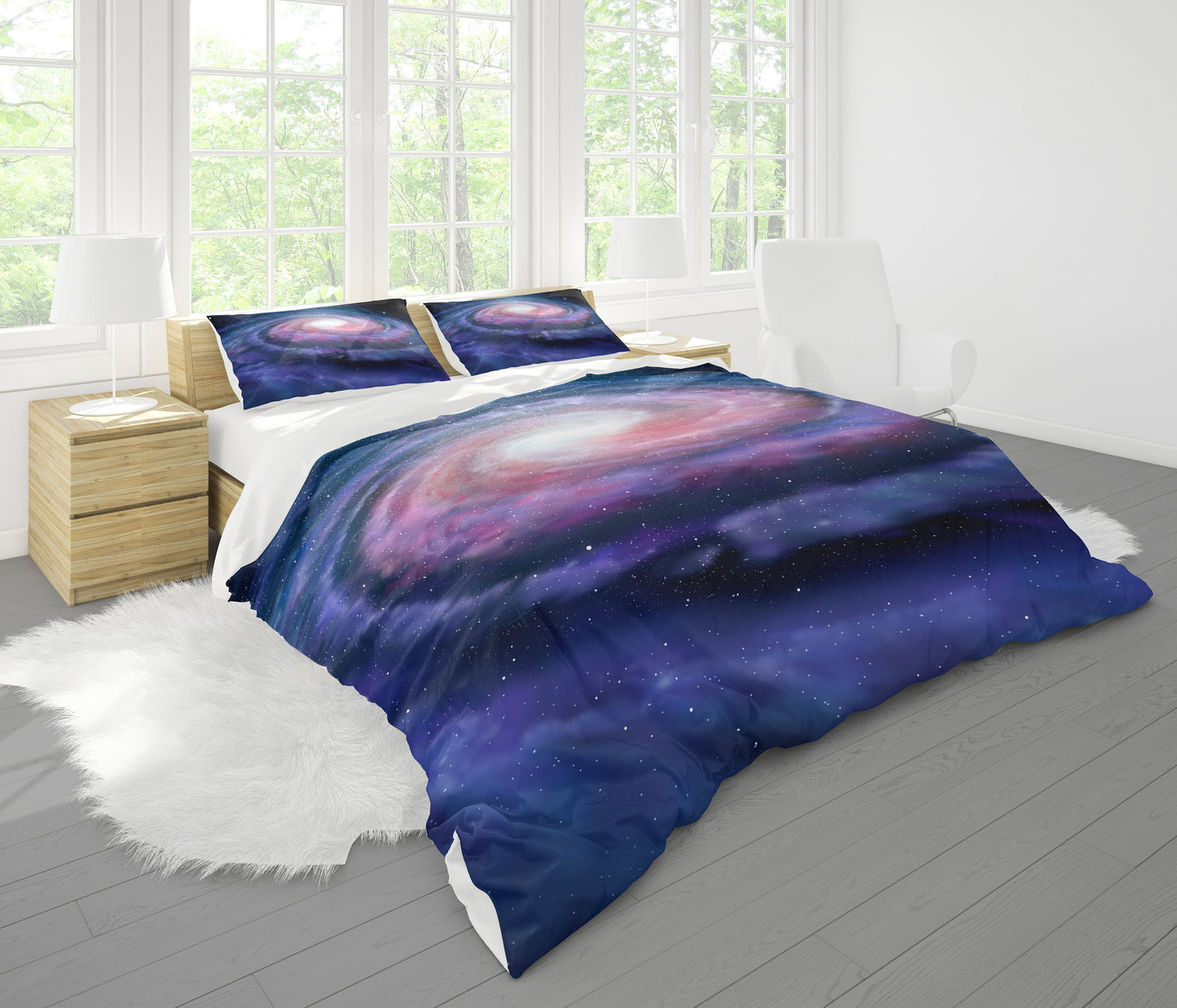Milky Way Space Duvet Cover or Comforter purple bedding space bedding kids comforter children bedding boys or girl galaxy comforter galaxies