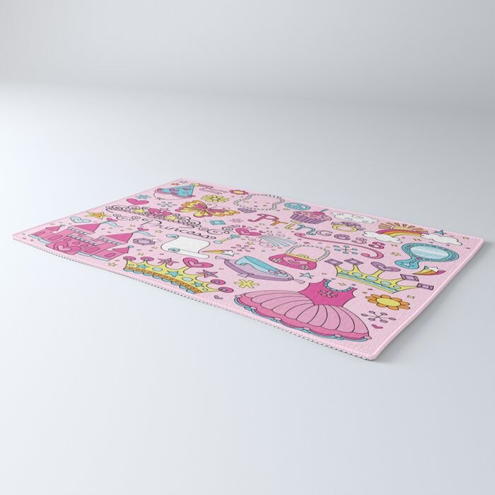 Princess Rug rainbow Rug princess Rug princess Floor Rug pink Rugs 3x5 4x6 5x7 9x12 Large princess rugs princess decor girly rug kids