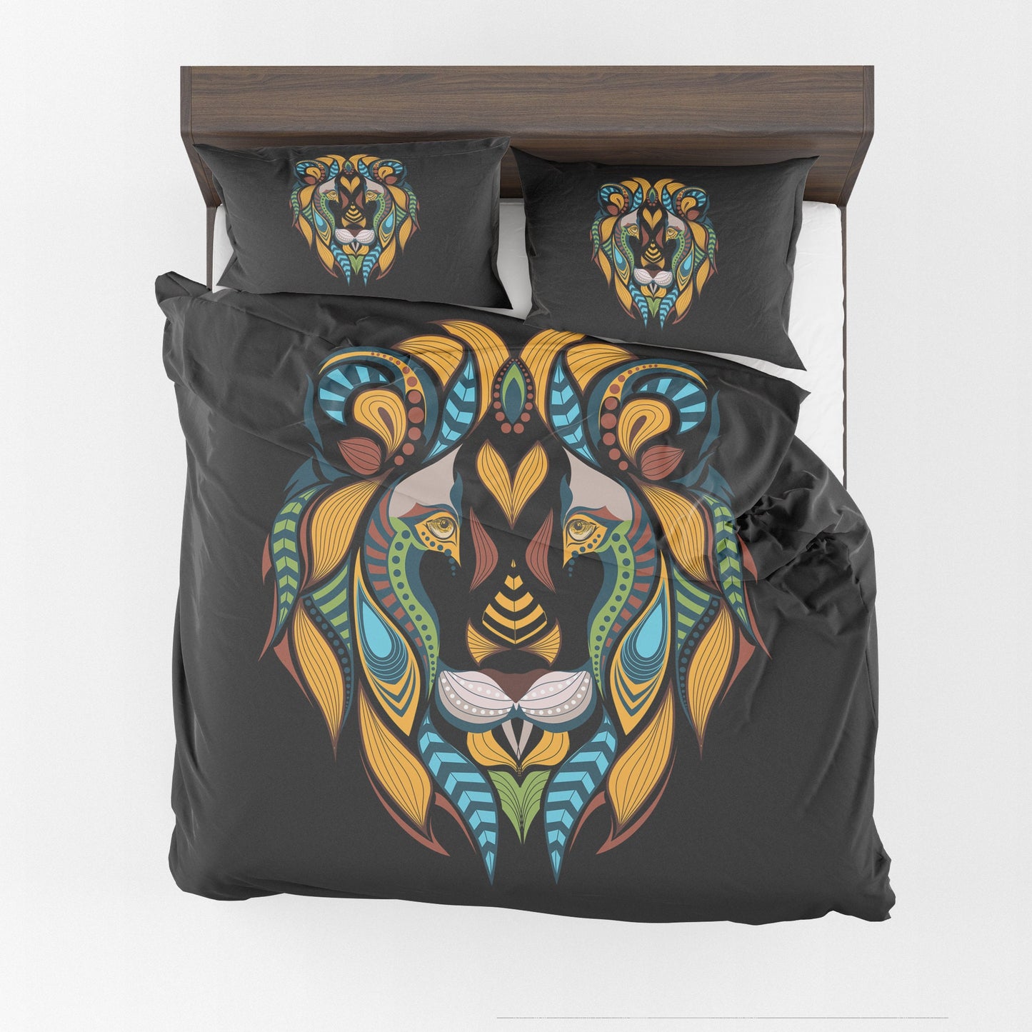 Lion Head Comforter or Duvet Cover african bedding lions head bedding africa comforter tribal bedding