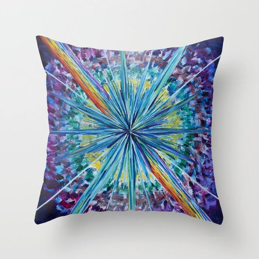 Starburst Pillow colorful pillows purple rainbow pillow for couch abstract art pillow sunburst
