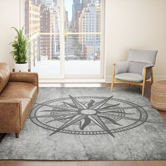 Compass Rug nautical gray grunge rug compasses floor mat large small marine ocean boat boating