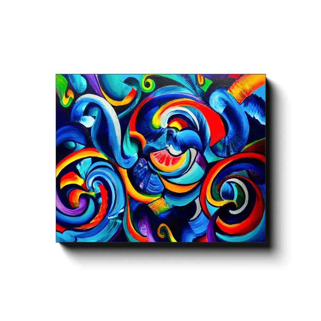 Abstract canvas or Framed Art or Art Print Artsy colorful Psychadelic art Hippy artwork graffiti psychedelic art grafiti art