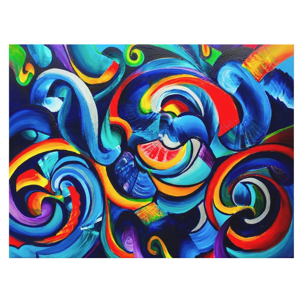 Abstract canvas or Framed Art or Art Print Artsy colorful Psychadelic art Hippy artwork graffiti psychedelic art grafiti art